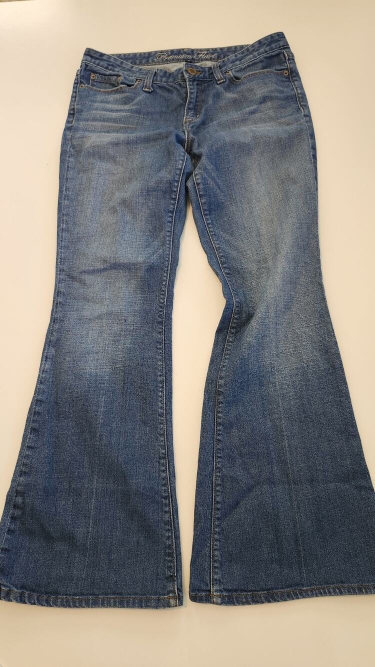 Y2K Vintage Gap 1969 Womens Flare Jeans Mid Rise Stretch Denim Blue Size 8A #570